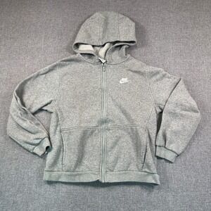 Nike Kids Sportswear Full Zip Hoodie Heather Grey Fleece XL TG EG